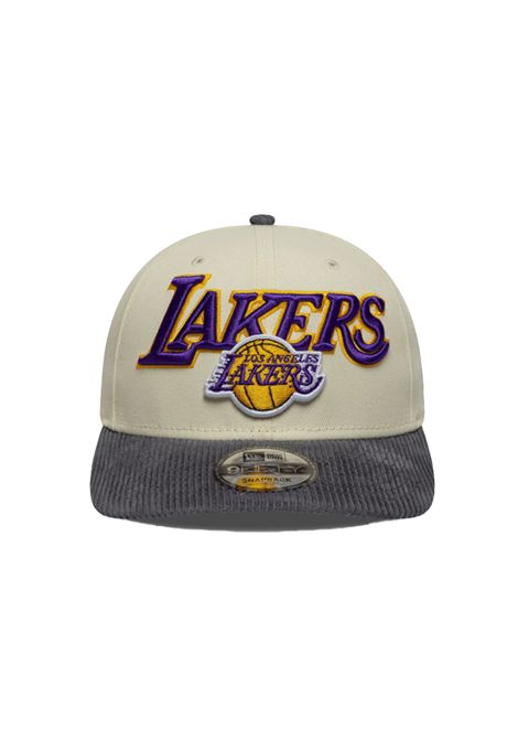 Cappello New Era 9FIFTY Los Angeles Lakers NBA Cord Visor Crema Grigio Unisex NEW ERA | Cappelli | 60691224-